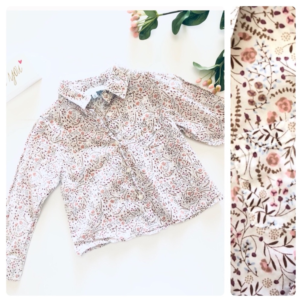 {Marie Chantal} Designer Long sleeve floral top